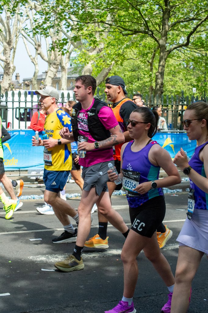 Runners at the start of the 2026 London Marathon