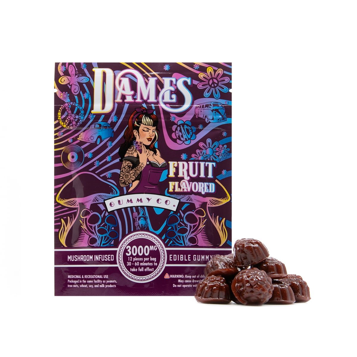 Dames Mushroom Infused Gummies – 3000mg NEW Flavours