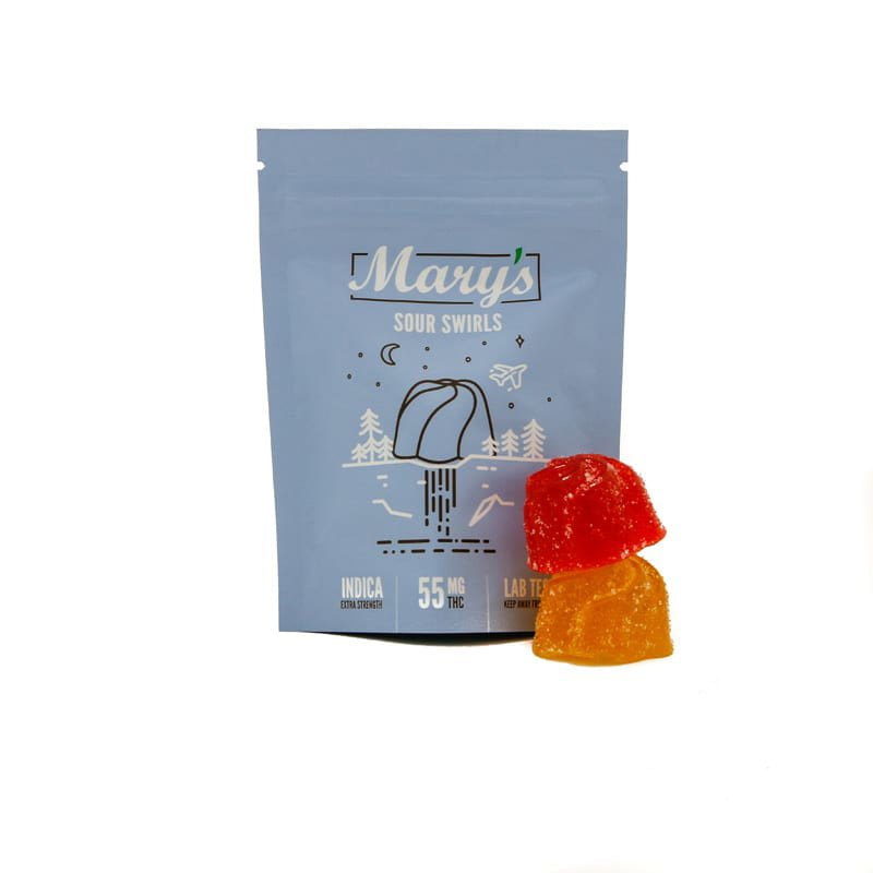 Triple Strength Indica Sour Swirls 55mg THC (Mary’s Edibles)