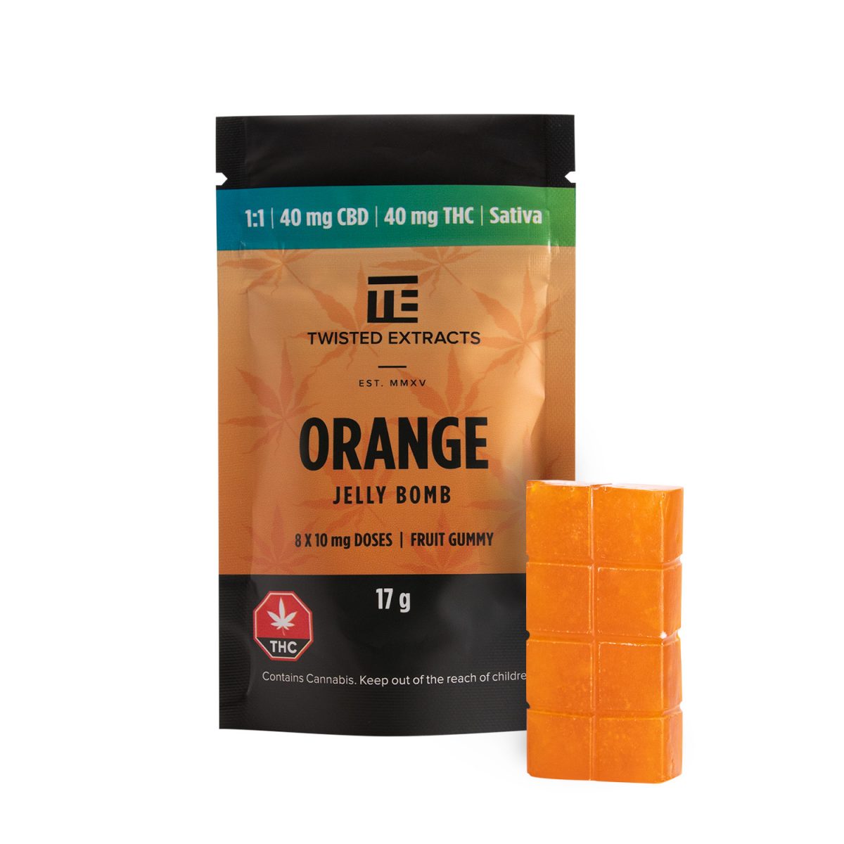 Orange Jelly Bomb (40MG THC + 40MG CBD)