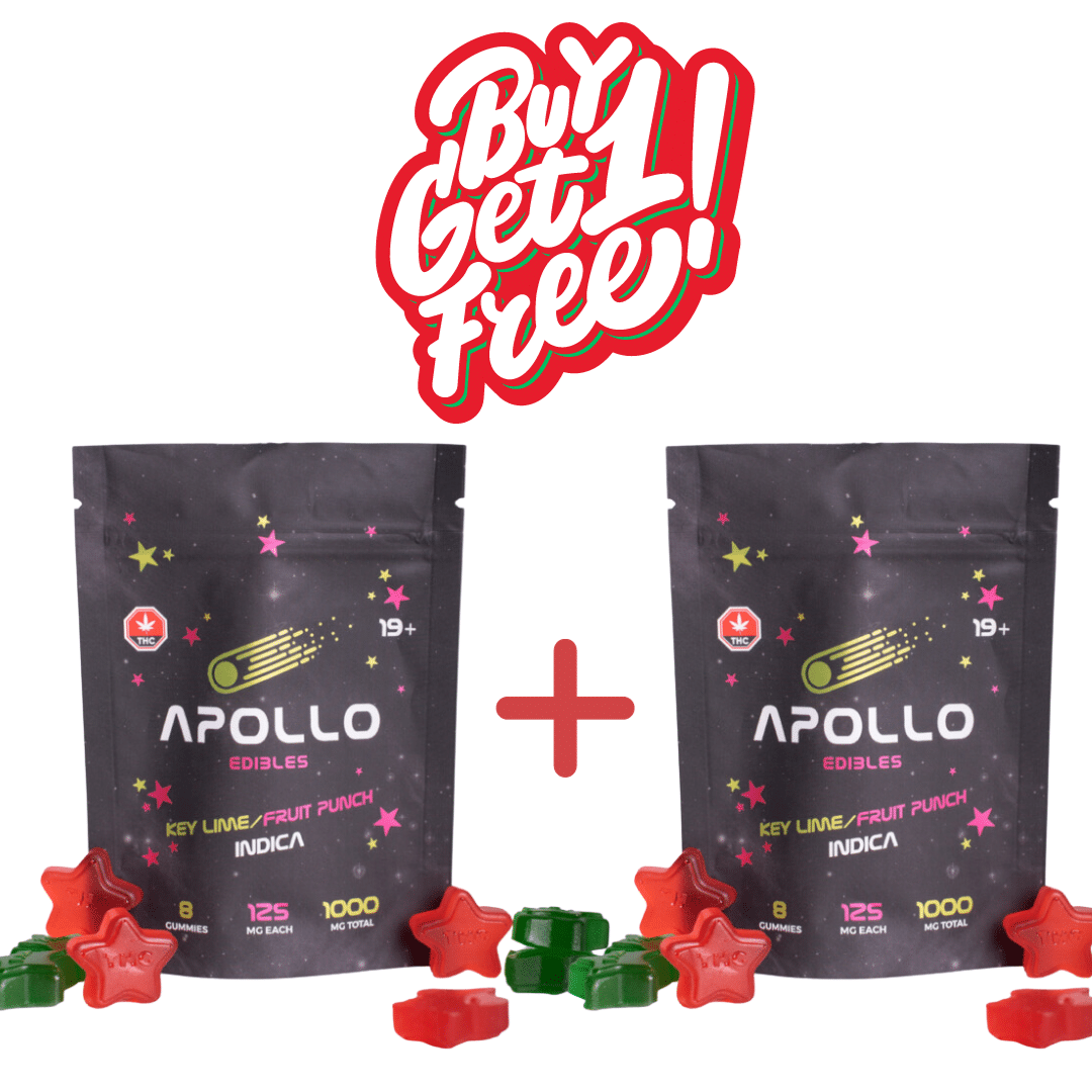 BOGO :Apollo Gummies - Indica  Key Lime/ Fruit Punch 1000mg