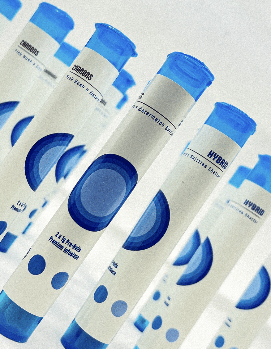 Cannons – Pink Kush x Watermelon Skittlez Shatter Pre-Roll (Hybrid) (2x 1G Pre Rolls