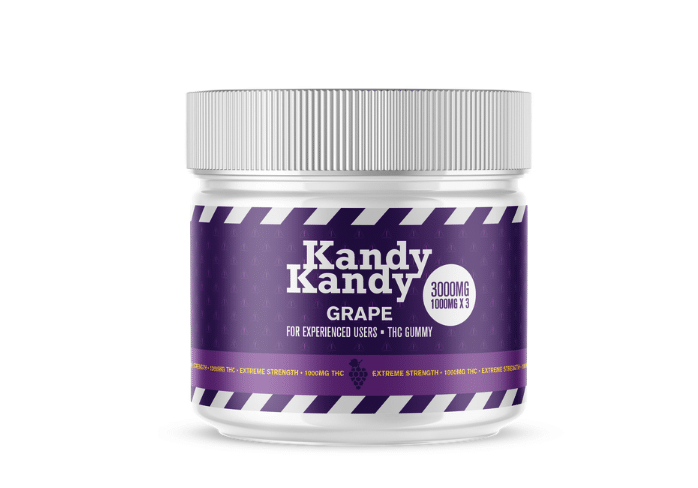 Kandy Kandy – High Dose Gummies 3000mg of THC Grape
