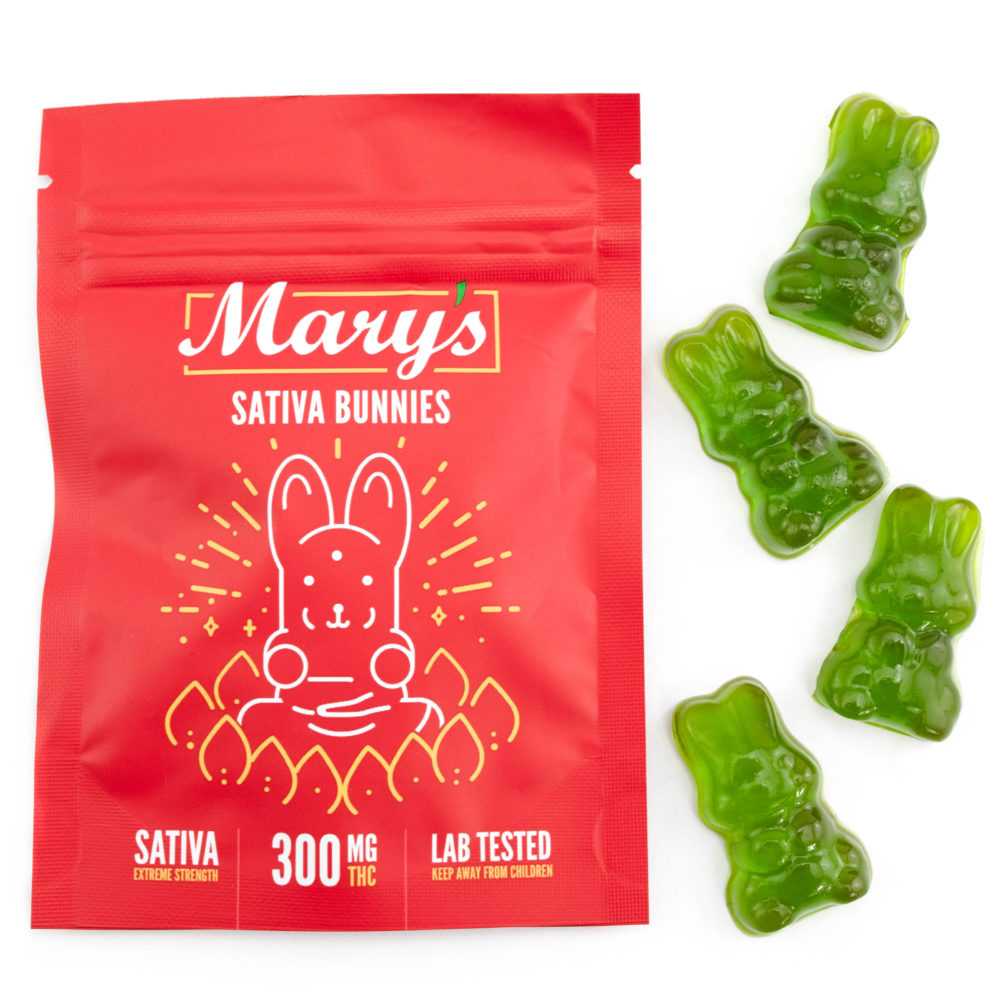Marys EDIBLES 300mg Westcoast SATIVA  Bunnies