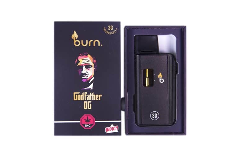 3 Gram Burn Disposable Vapes – God Father OG (Indica) (3 Gram)