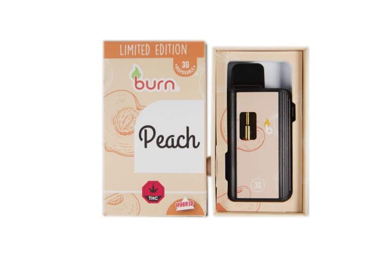3 Gram Burn Disposable Vapes – Peach  hybrid) (3 Gram)