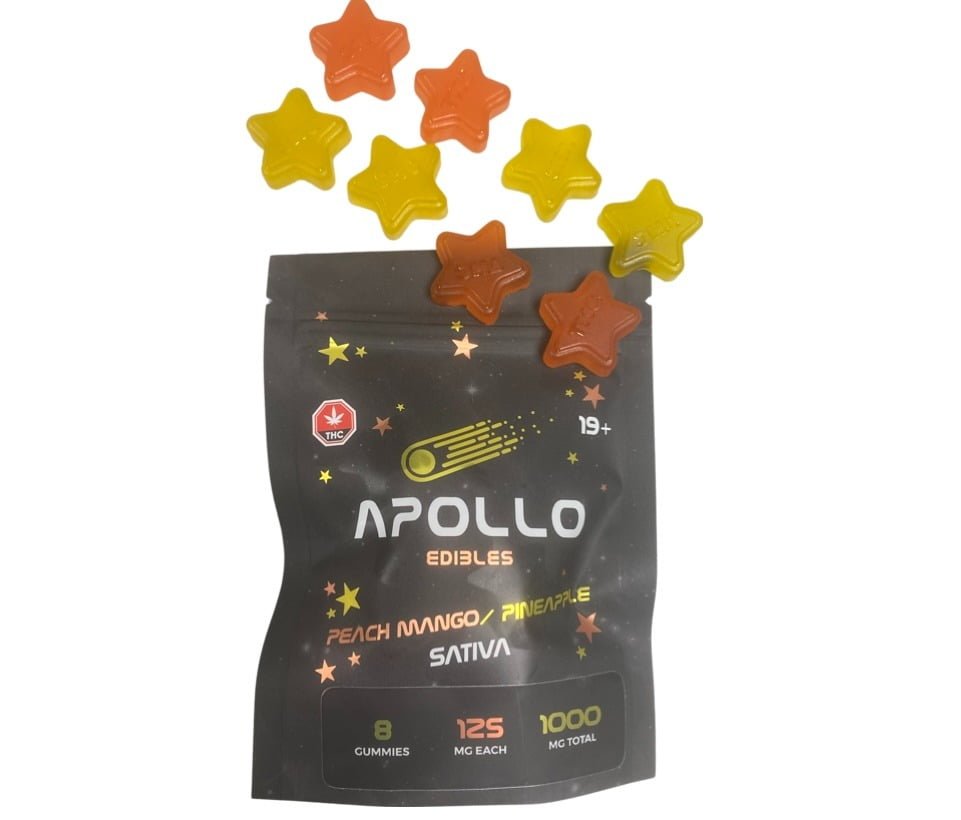 Apollo Gummies – Sativa Peach Mango/Pineapple – 300mg/500mg/1000mg