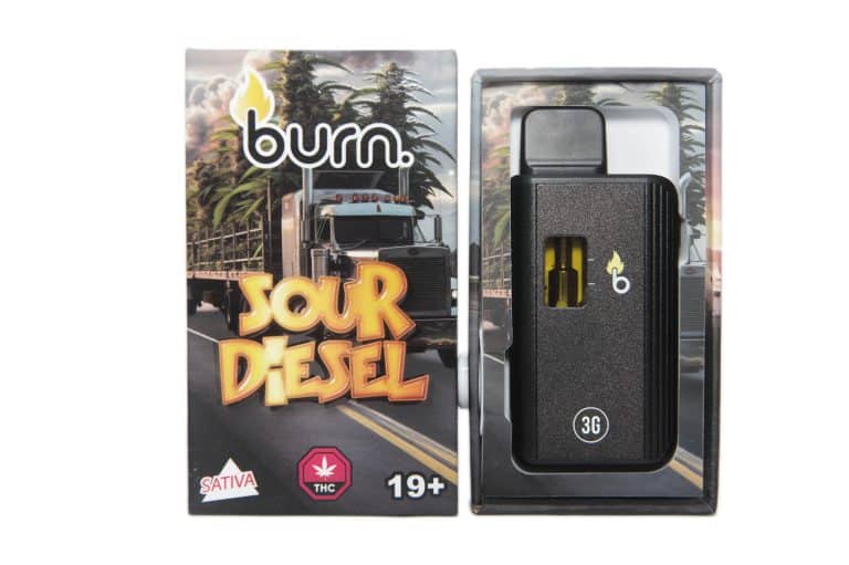 3 Gram Burn Disposable Vapes – Sour Diesel (Sativa Dominant Hybrid) (3 Gram)