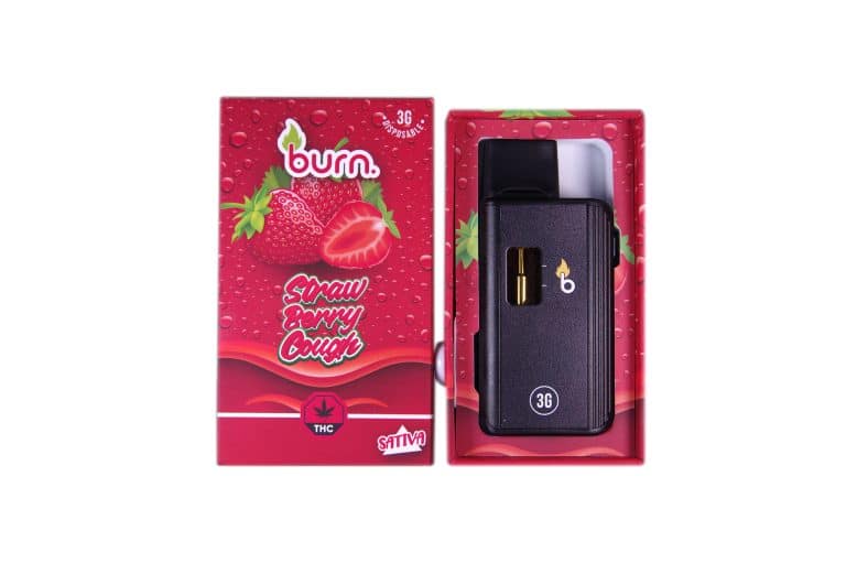 3 Gram Burn Disposable Vapes – Strawberry Cough (Sativa) (3 Gram)